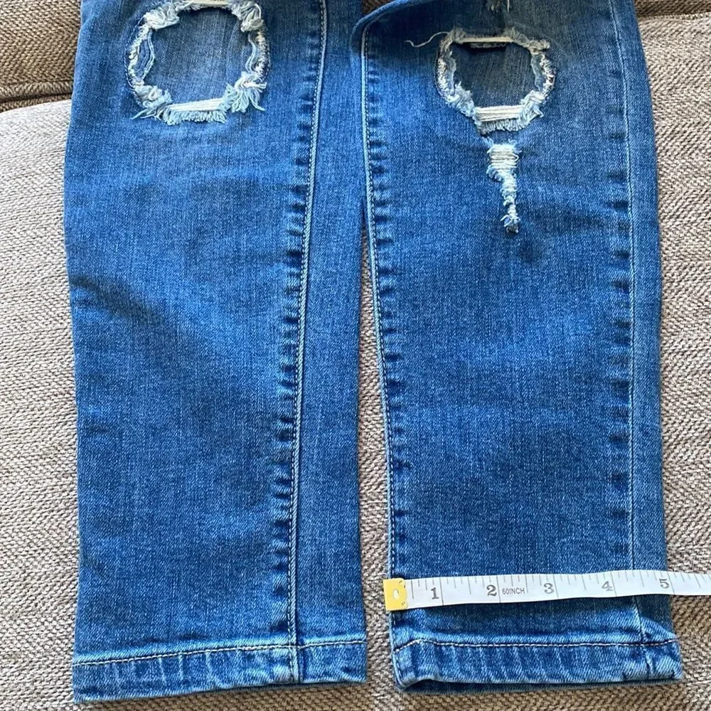 Sanctuary Denim Women’s Mid-Waisted Distressed Skinny Jeans Med Wash Size 27